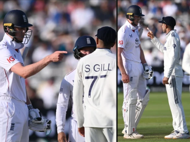 لارڈز ٹیسٹ کے دوران شبمن گل اور زیک کرولی کے درمیان گرما گرمی