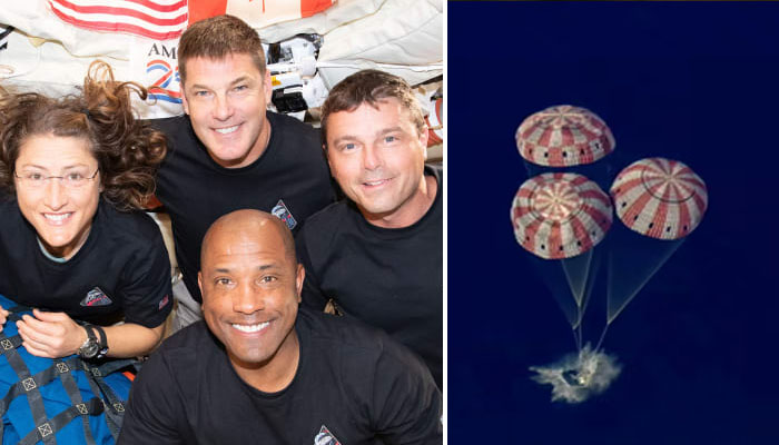 آرٹمس 2 مشن کے چاروں خلاباز جنوبی کیلی فورنیا کے ساحل کے قریب بحرالکاہل میں اترگئے