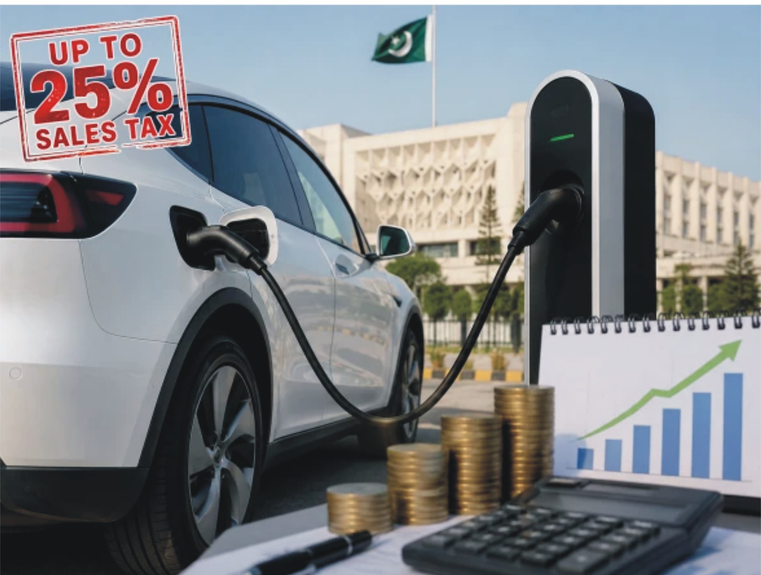 بجٹ؛ درآمدی الیکٹرک گاڑیوں پر سیلز ٹیکس کی شرح 25 فیصد بڑھانے کا امکان