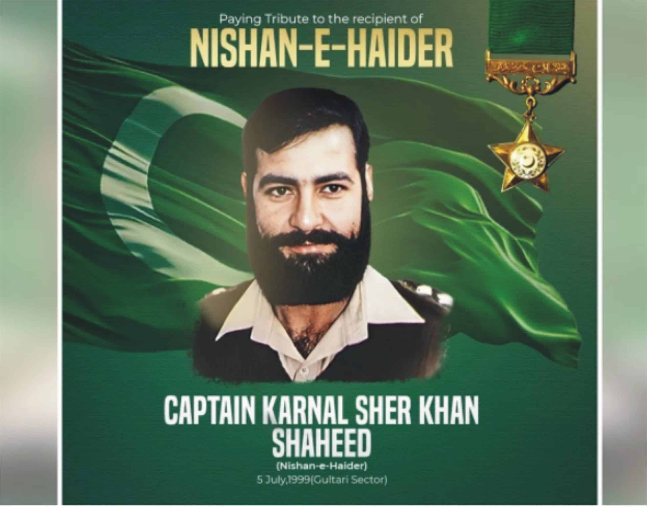 کیپٹن کرنل شیر خان شہید نشان حیدر کی آج 27 ویں برسی منائی جارہی ہے