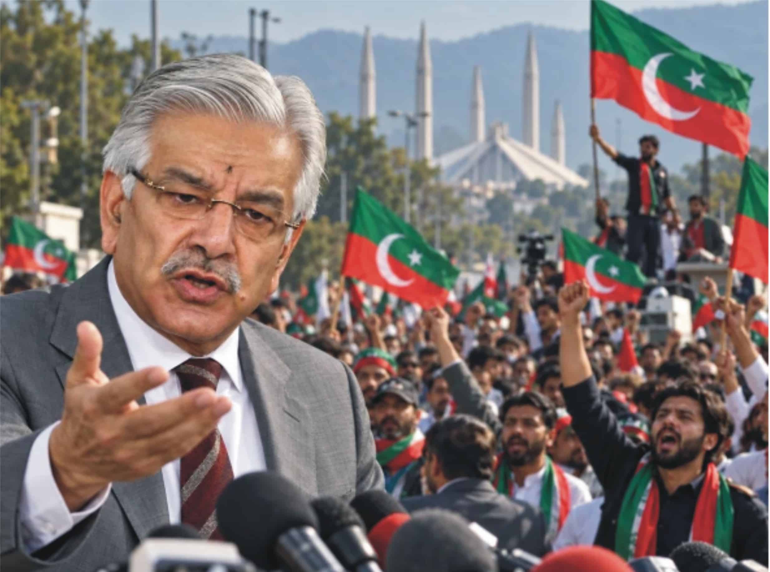 وزیر دفاع نے پی ٹی آئی سے 8 سوالات کے جواب مانگ لیے